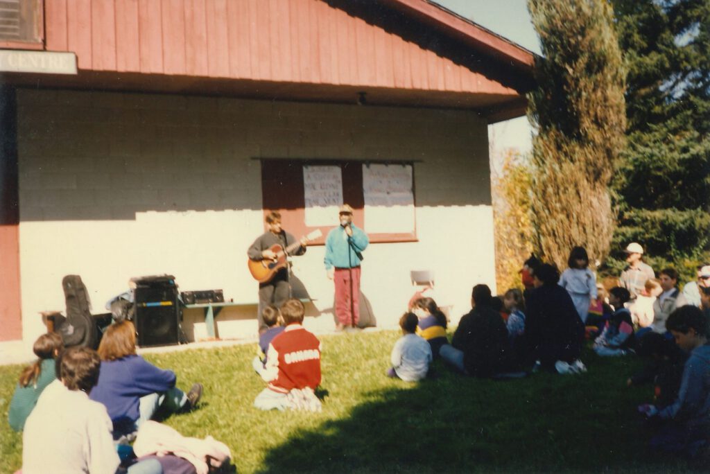 An outdoor children’s concert outside the Centre
