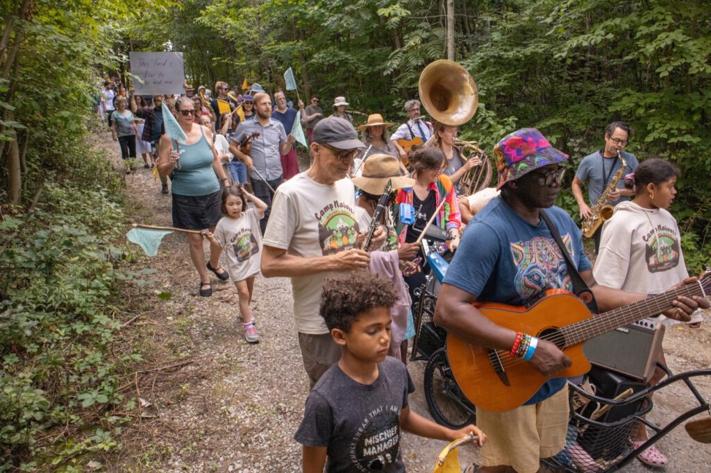 Camp Naivelt’s 100th anniversary weekend ended with a lively parade, August 2025 (Photo by Robert Bergman)