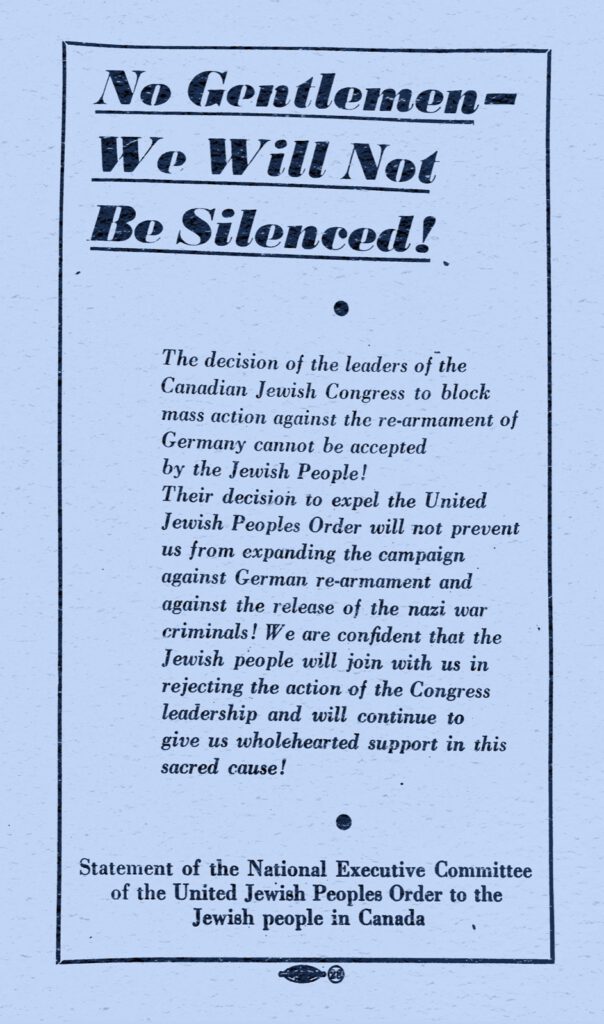 “No Gentlemen, We Will Not Be Silenced!” statement of the UJPO National Executive Committee